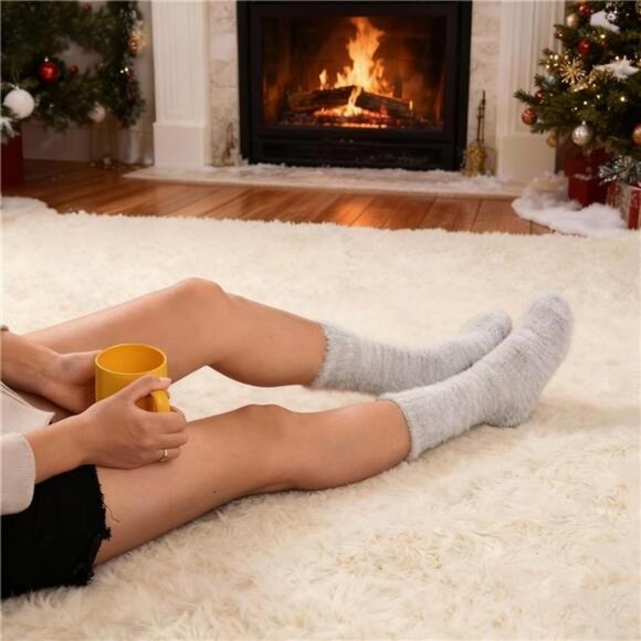 New 5 Pairs Fuzzy Soft Cozy Comfortable Socks for Women, Casual Sleep Comfy Sock - Picture 5 of 6